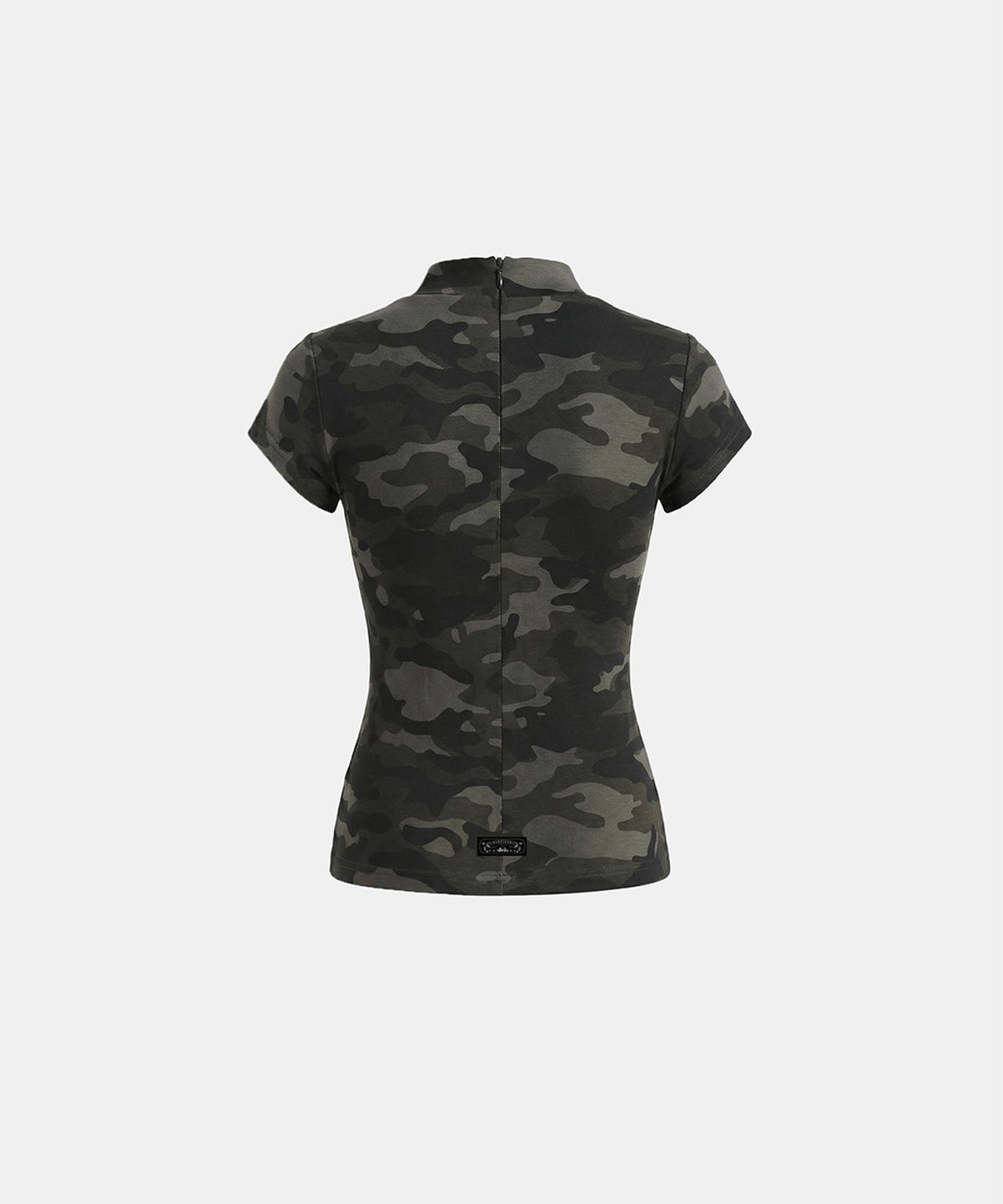 배드블러드(BADBLOOD) Viper Logo Mock-Neck Cap Sleeve - Black Camo