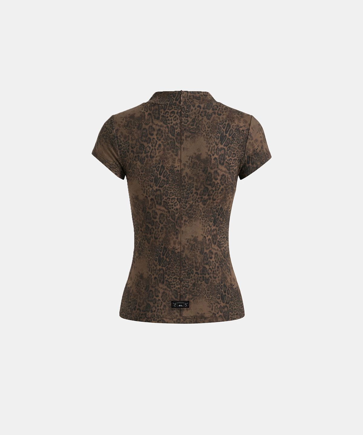 배드블러드(BADBLOOD) Viper Logo Mock-Neck Cap Sleeve - Leopard