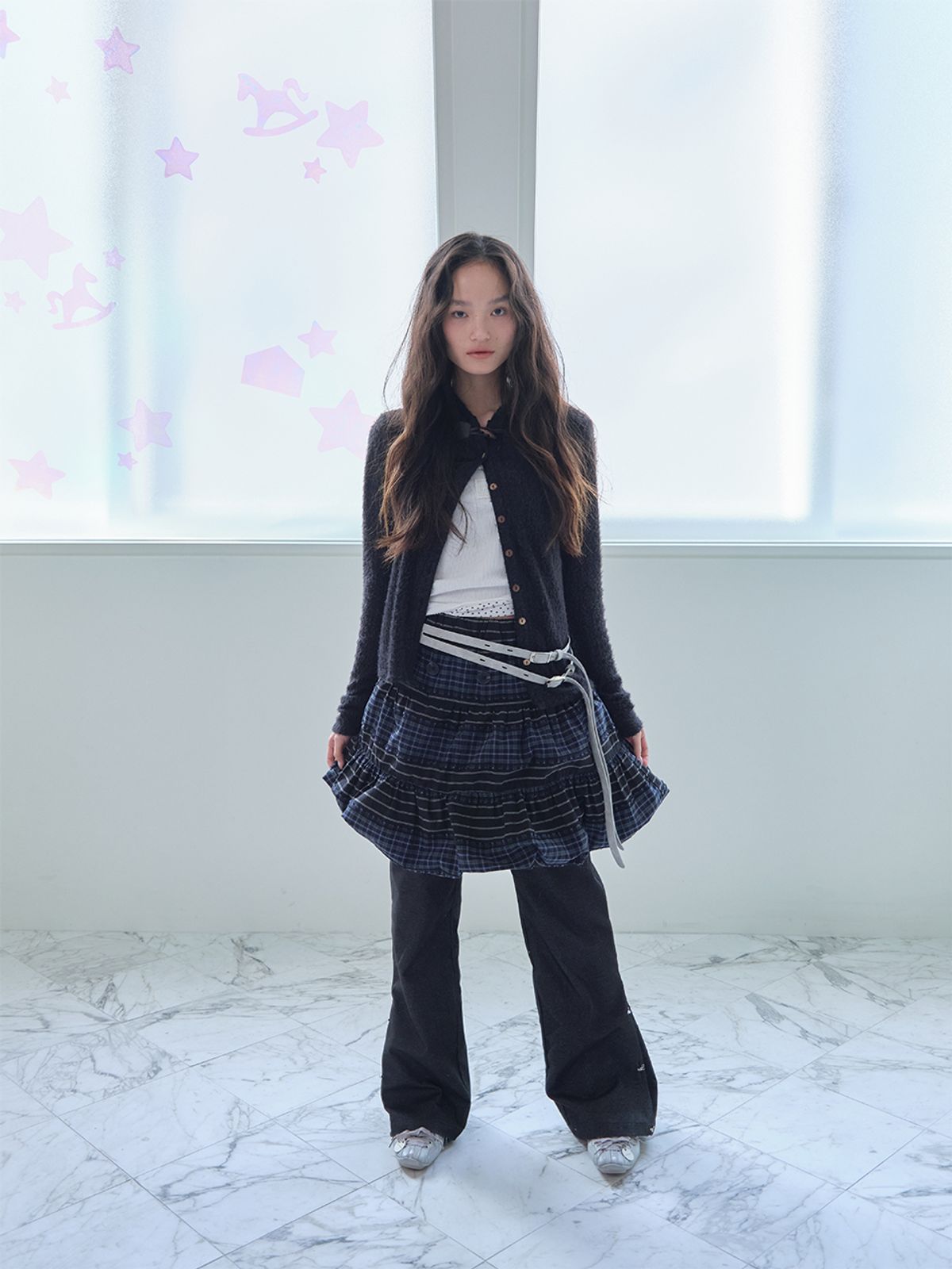 무음(MUWM) 플레어 레이스 스트레치 팬츠 Flare Lace Stretch Pants (Black)