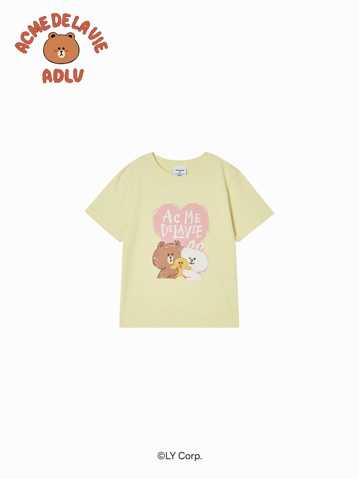 아크메드라비 키즈(acmedelaviekids) KIDS HEART LINE FRIENDS SHORT SLEEVE T-SHIRT