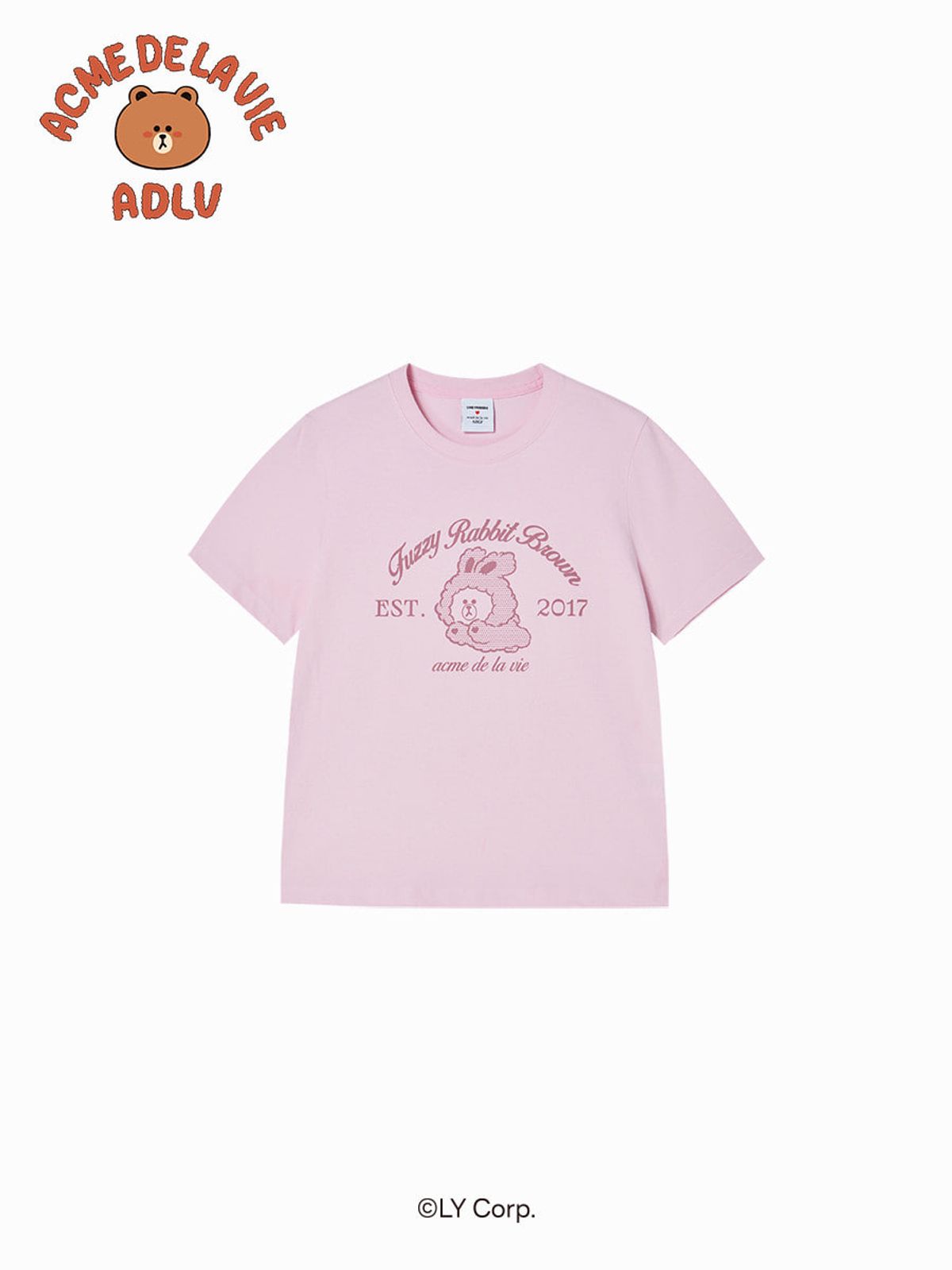 아크메드라비(ACME DE LA VIE) WOMAN BROWN LINE FRIENDS SHORT SLEEVE T-SHIRT