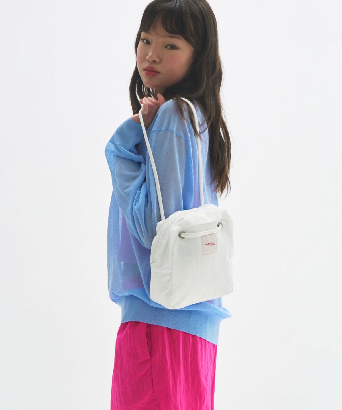 문선 아카이브(MOONSUN ARCHIVE) M.C 2-Way Eyelet-Strap Mini Bag / IVORY