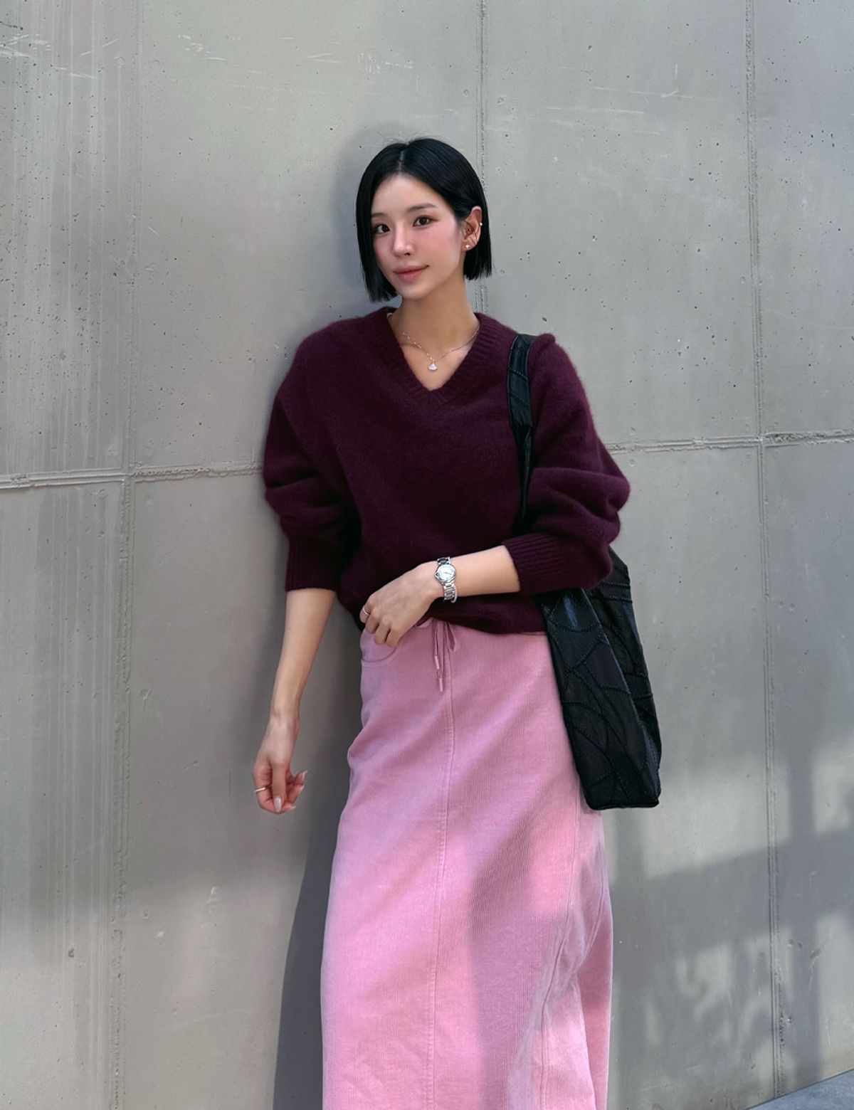 메종드유(MAISONDEU) 모어 리플 가죽 호보백_Onyx Black