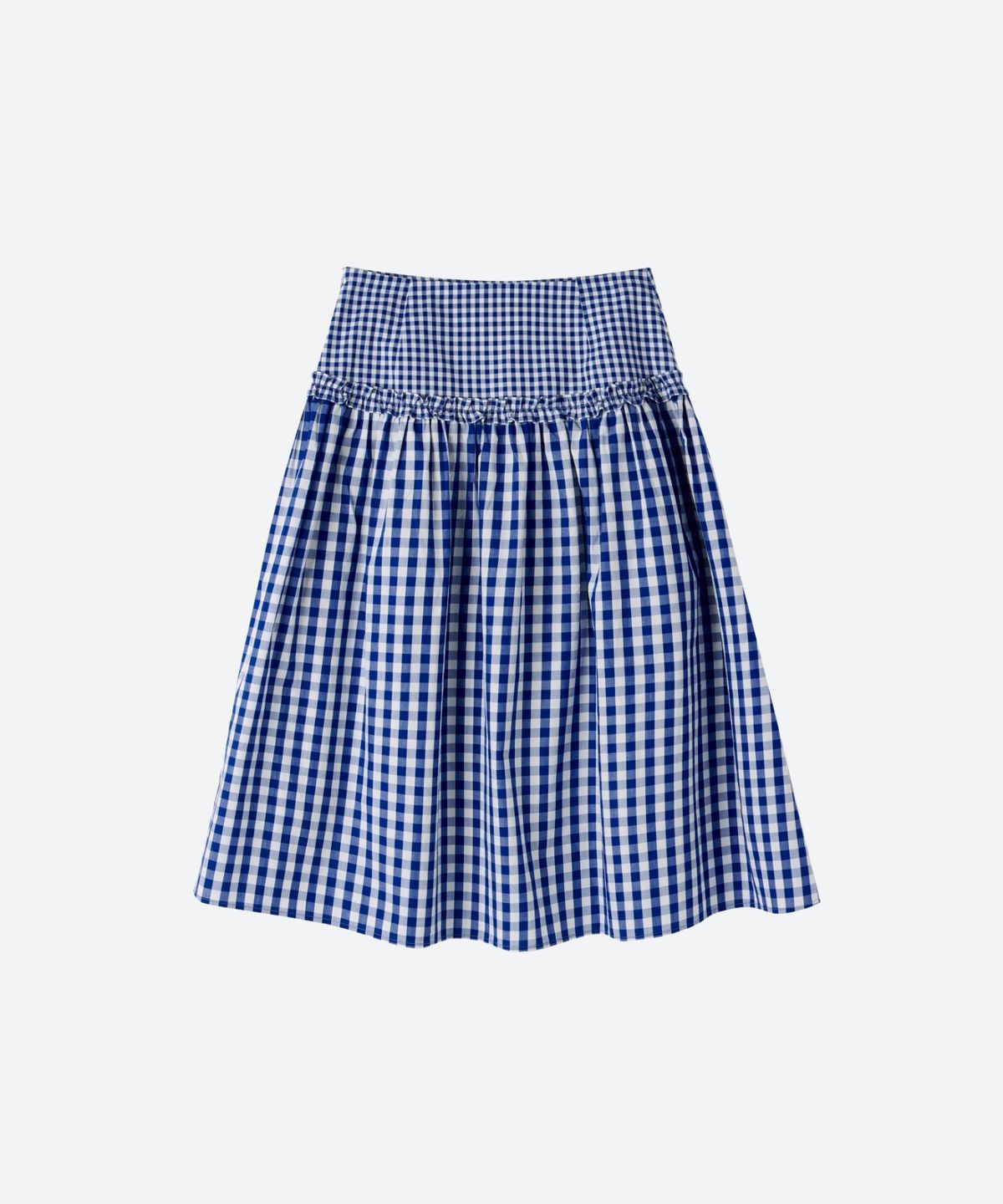 문선 아카이브(MOONSUN ARCHIVE) M.C Gingham Check Ruffle Full Skirt / BLUE