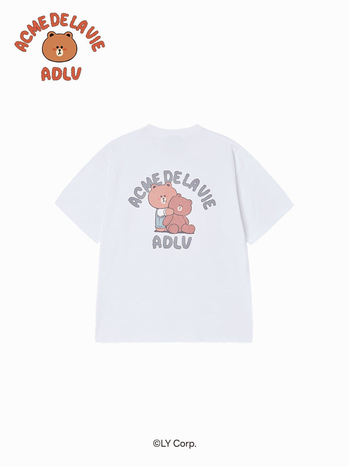 아크메드라비(ACME DE LA VIE) BEAR DOLL HUG BROWN LINE FRIENDS SHORT SLEEVE T-SHIRT