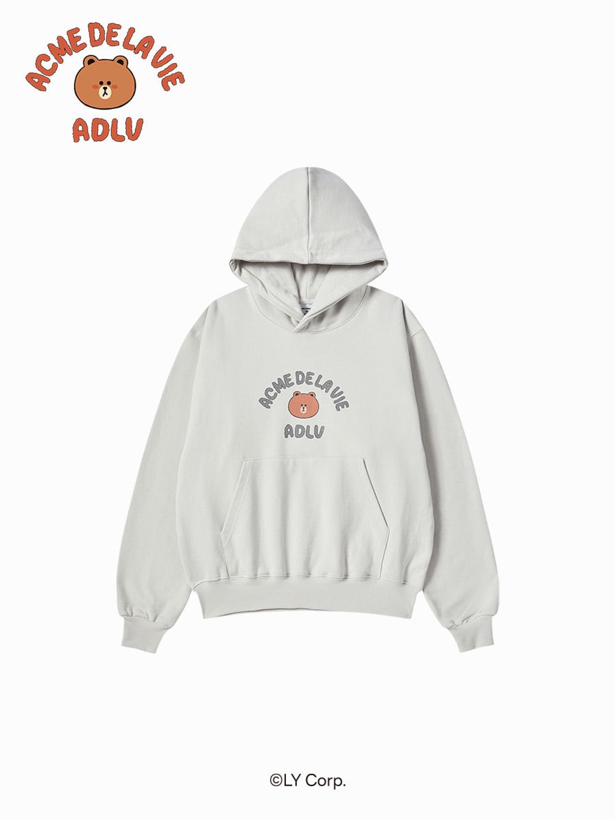 아크메드라비(ACME DE LA VIE) BEAR DOLL HUG BROWN LINE FRIENDS HOODIE