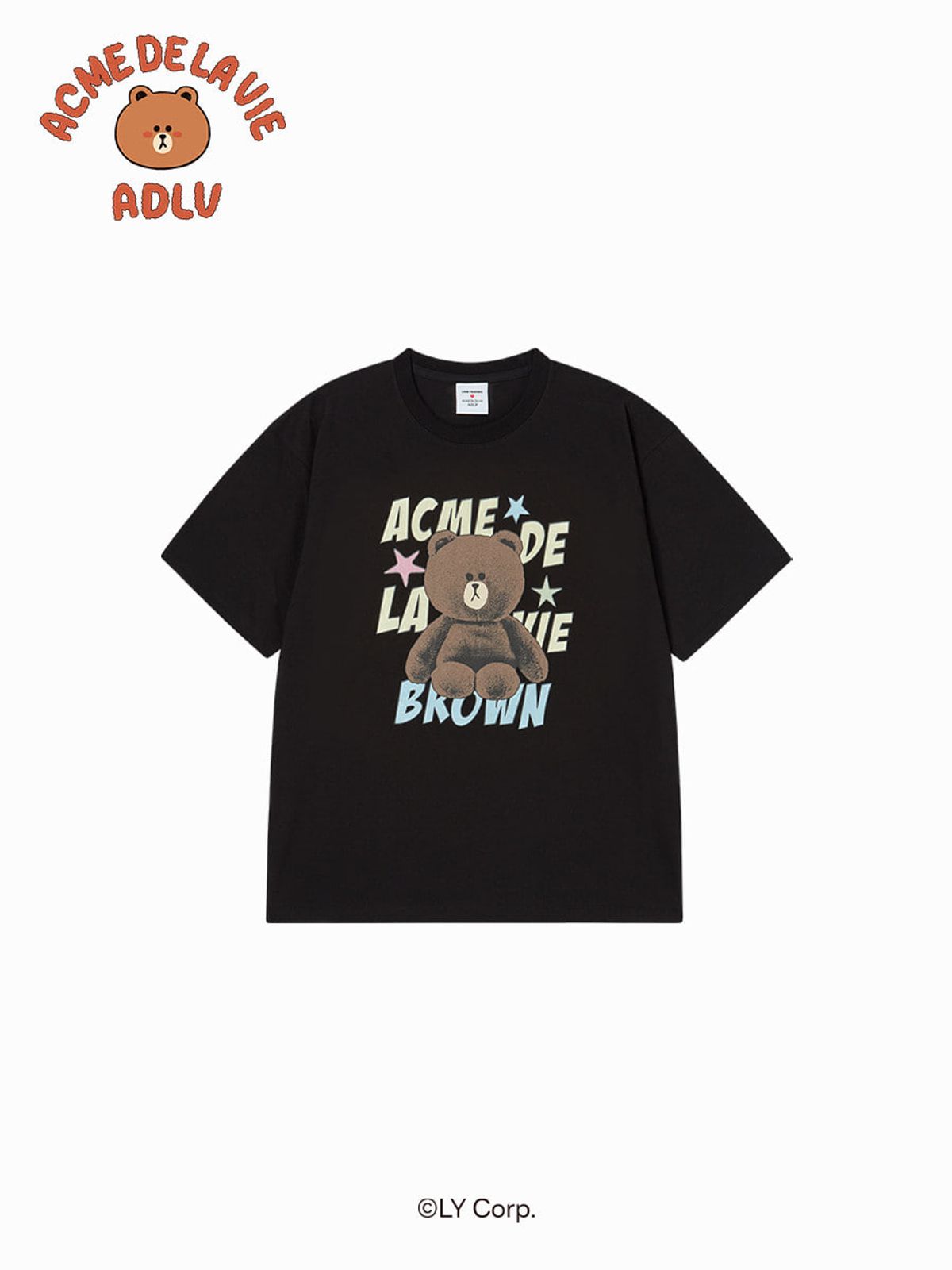 아크메드라비(ACME DE LA VIE) LINE FRIENDS BROWN STAR SHORT SLEEVE T-SHIRT