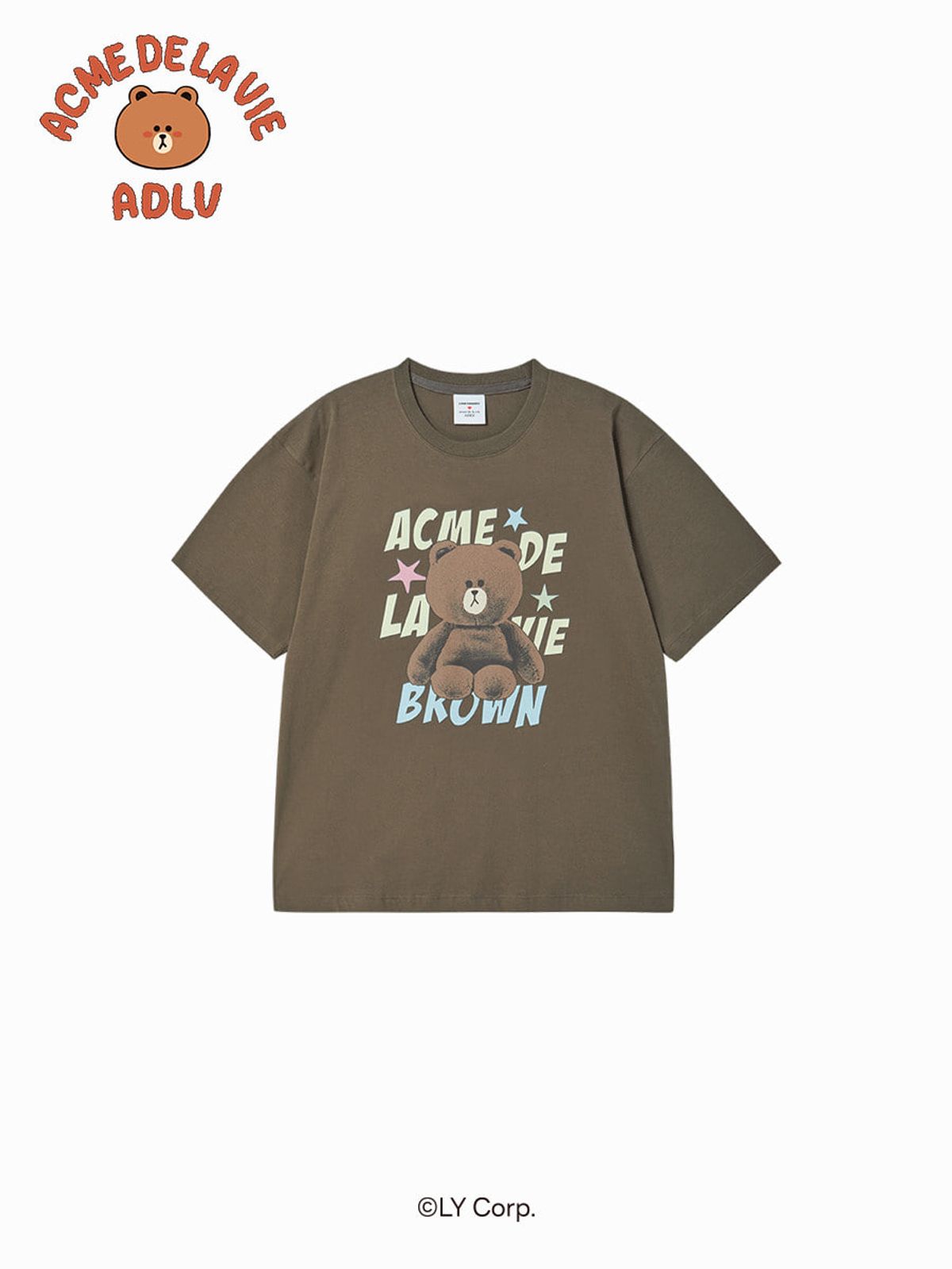 아크메드라비(ACME DE LA VIE) LINE FRIENDS BROWN STAR SHORT SLEEVE T-SHIRT