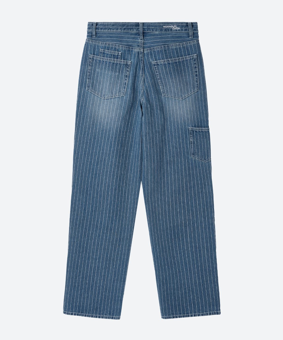 문선 아카이브(MOONSUN ARCHIVE) M.C UNISEX, Loose-Fit Pinstripe Denim Pants / LIGHT INDIGO