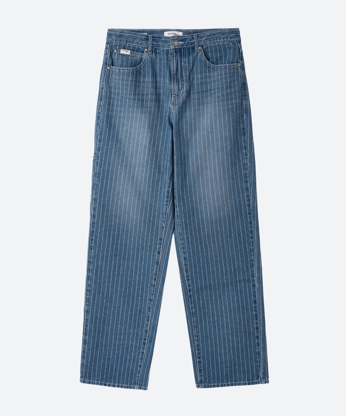 문선 아카이브(MOONSUN ARCHIVE) M.C UNISEX, Loose-Fit Pinstripe Denim Pants / LIGHT INDIGO