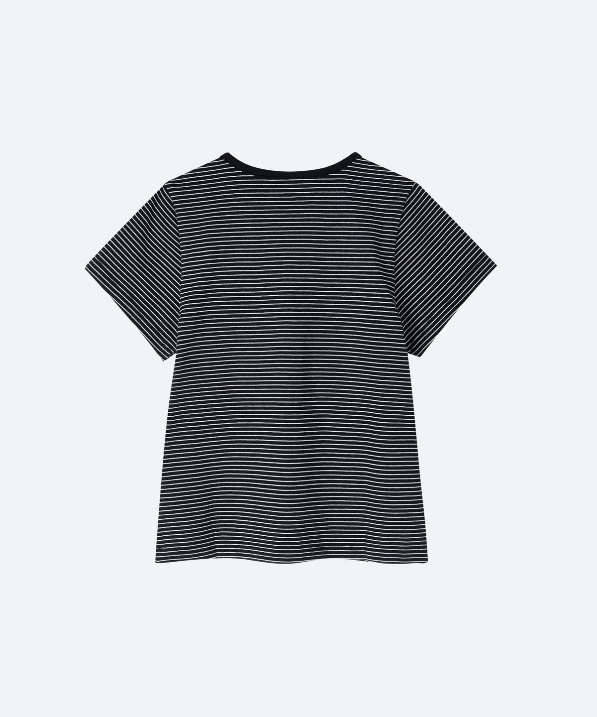 문선 아카이브(MOONSUN ARCHIVE) M.C Stripe Notch Neck T-Shirt / BLACK