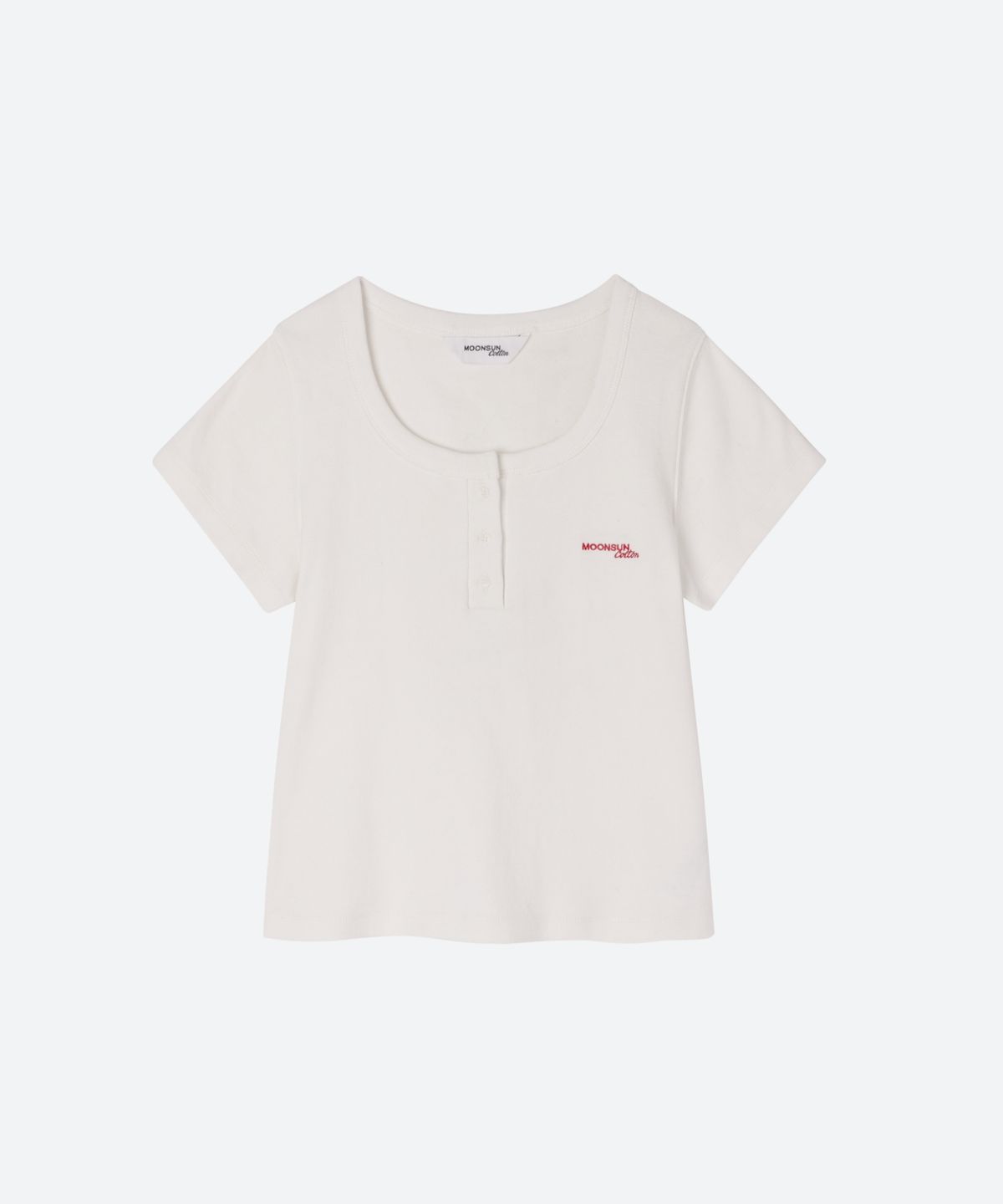 문선 아카이브(MOONSUN ARCHIVE) M.C Classic Logo Henley T-Shirt / WHITE