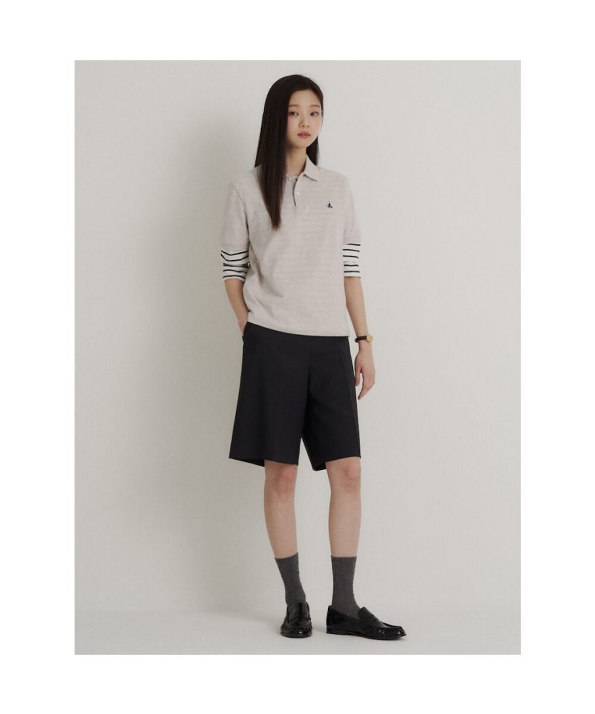 빈폴 멘(BEANPOLE MEN) [Essential] 피케 칼라넥 반소매 티셔츠  베이지
