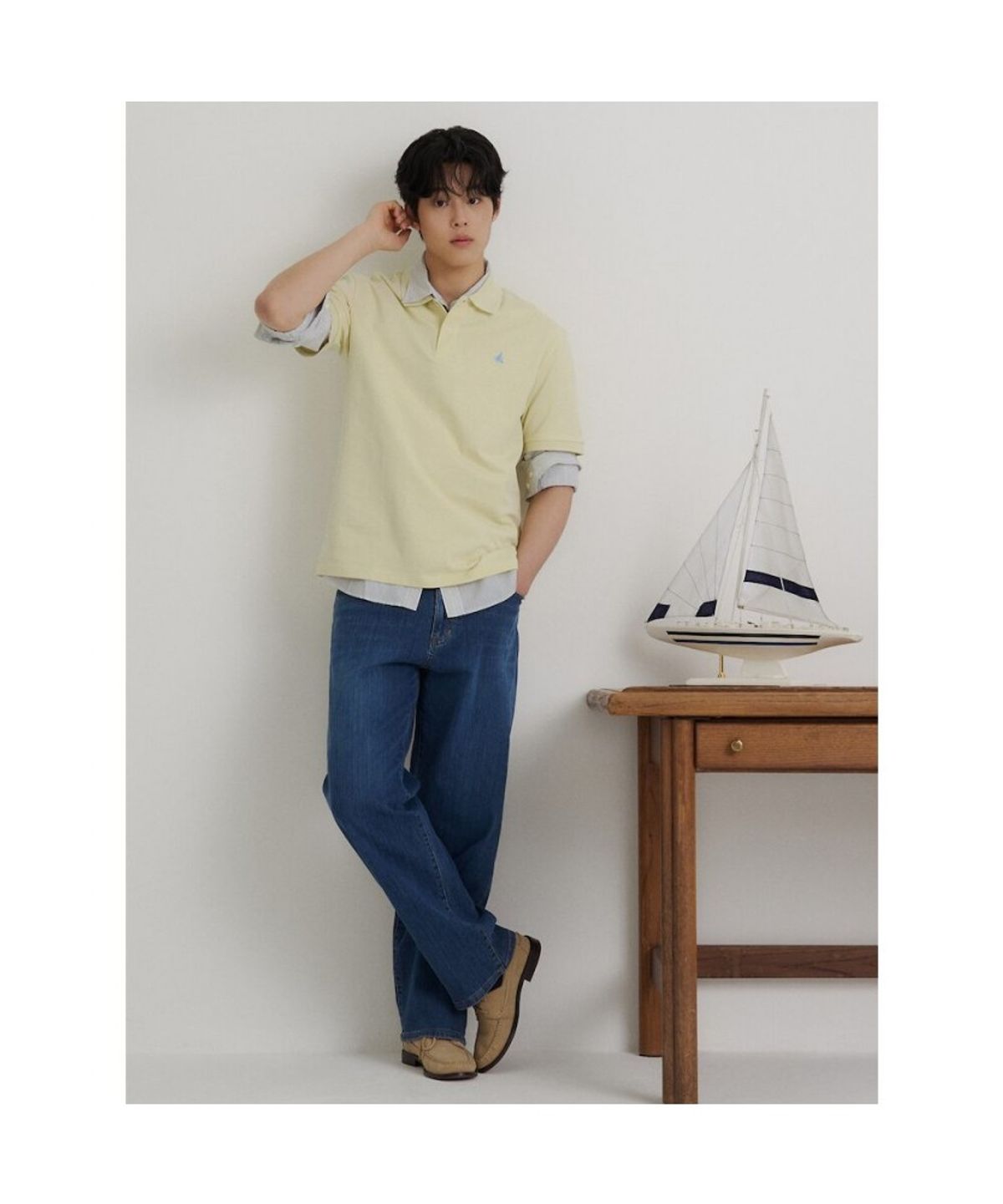 빈폴 멘(BEANPOLE MEN) [Essential] 피케 칼라넥 반소매 티셔츠  레몬
