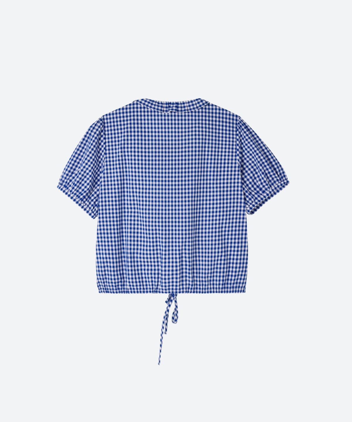 문선 아카이브(MOONSUN ARCHIVE) M.C Gingham Check Ruffle Blouse / BLUE