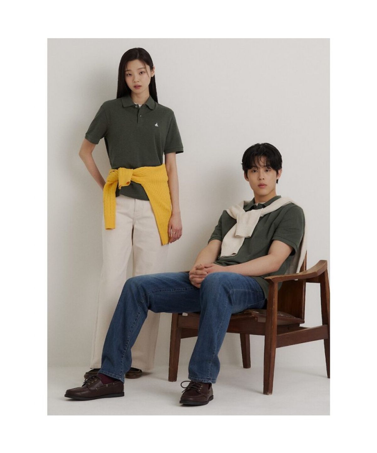 빈폴 멘(BEANPOLE MEN) [Essential] 피케 칼라넥 반소매 티셔츠  카키
