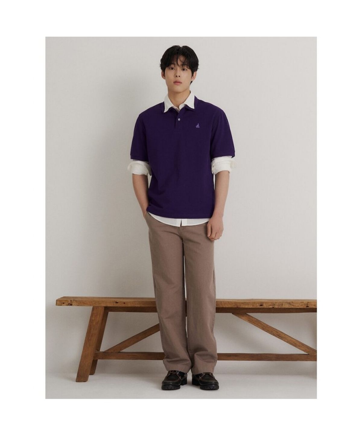 빈폴 멘(BEANPOLE MEN) [Essential] 피케 칼라넥 반소매 티셔츠  퍼플