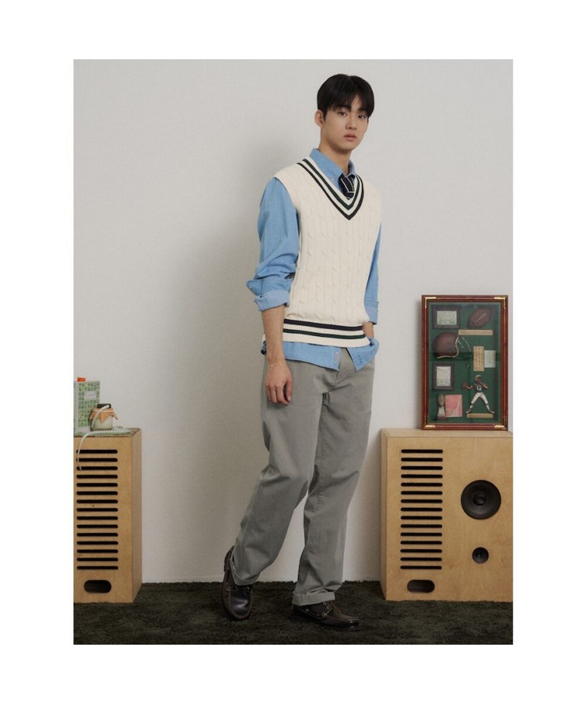 빈폴 멘(BEANPOLE MEN) 케이블 틸든 베스트  아이보리