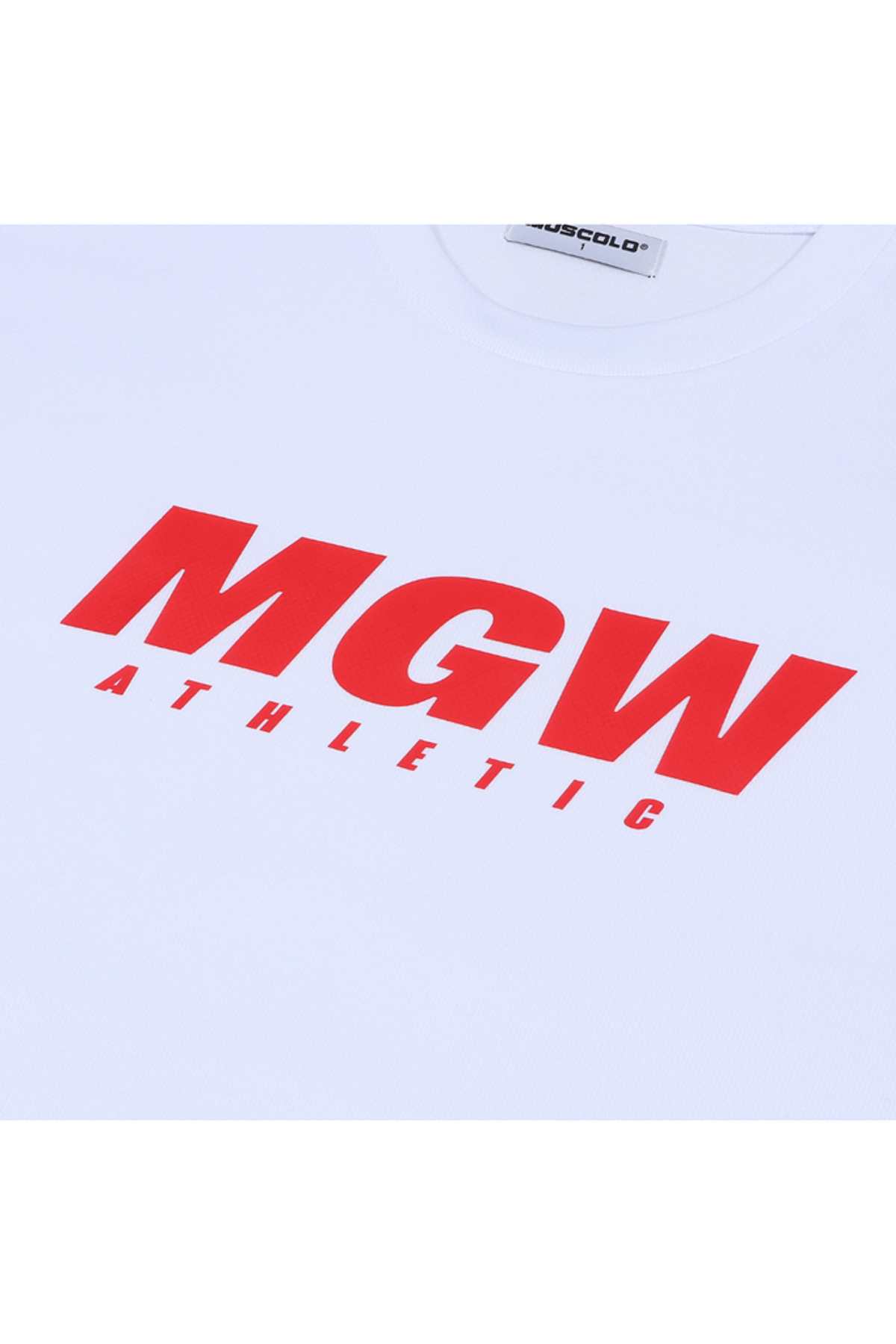 머스콜로(MUSCOLO) [MGW] 퀵드라이 에어쿨링 반팔 티셔츠 화이트 레드