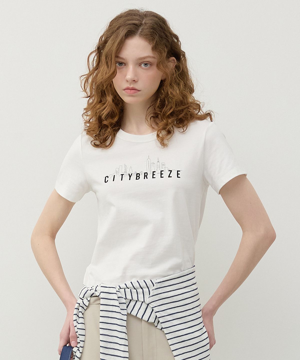 시티브리즈(CITYBREEZE) 스카이라인 반팔 티셔츠_WHITE