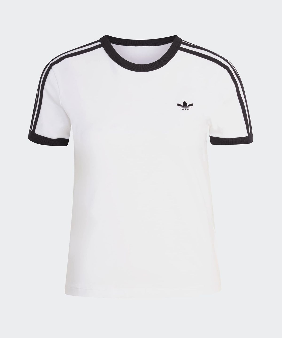 아디다스(ADIDAS) 3-스트라이프 슬림 티셔츠 - 화이트:블랙 / KD3683