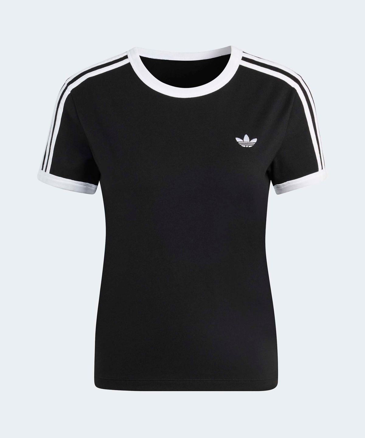아디다스(ADIDAS) 3-스트라이프 슬림 티셔츠 - 블랙:화이트 / KD7980
