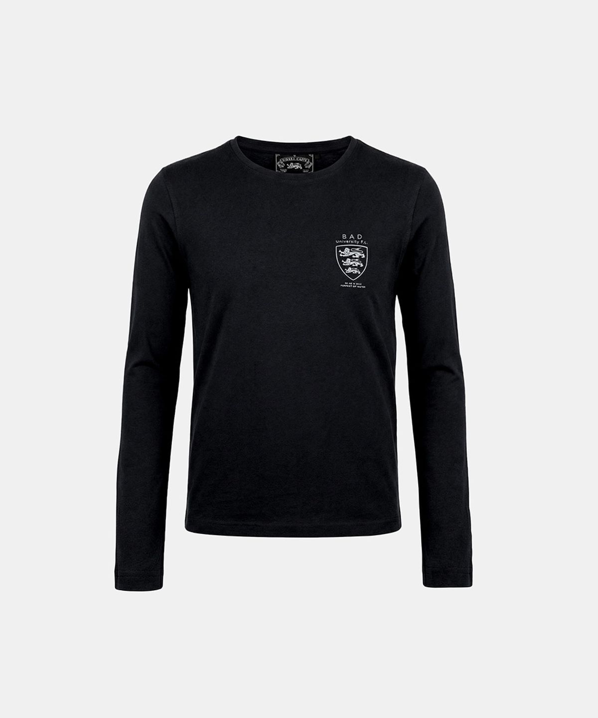 배드블러드(BADBLOOD) Mystic Shield Print Fitted Long Sleeve T-Shirt - Black