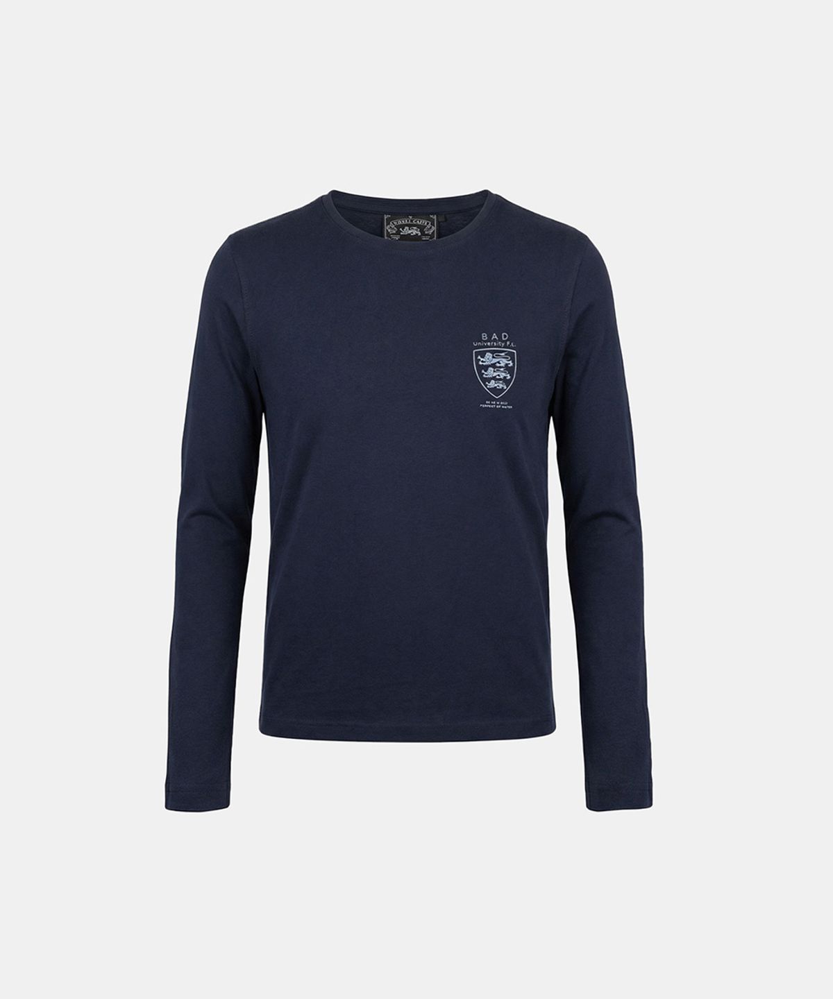배드블러드(BADBLOOD) Mystic Shield Print Fitted Long Sleeve T-Shirt - Navy