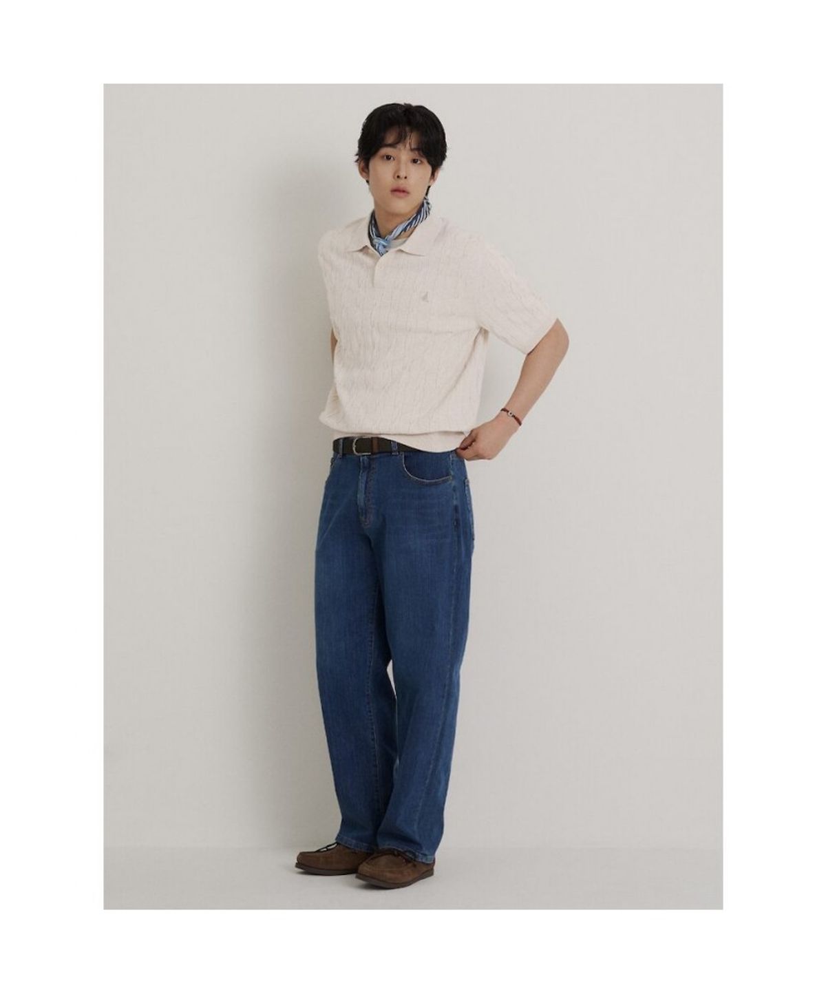 빈폴 멘(BEANPOLE MEN) 케이블 칼라넥 니트  아이보리