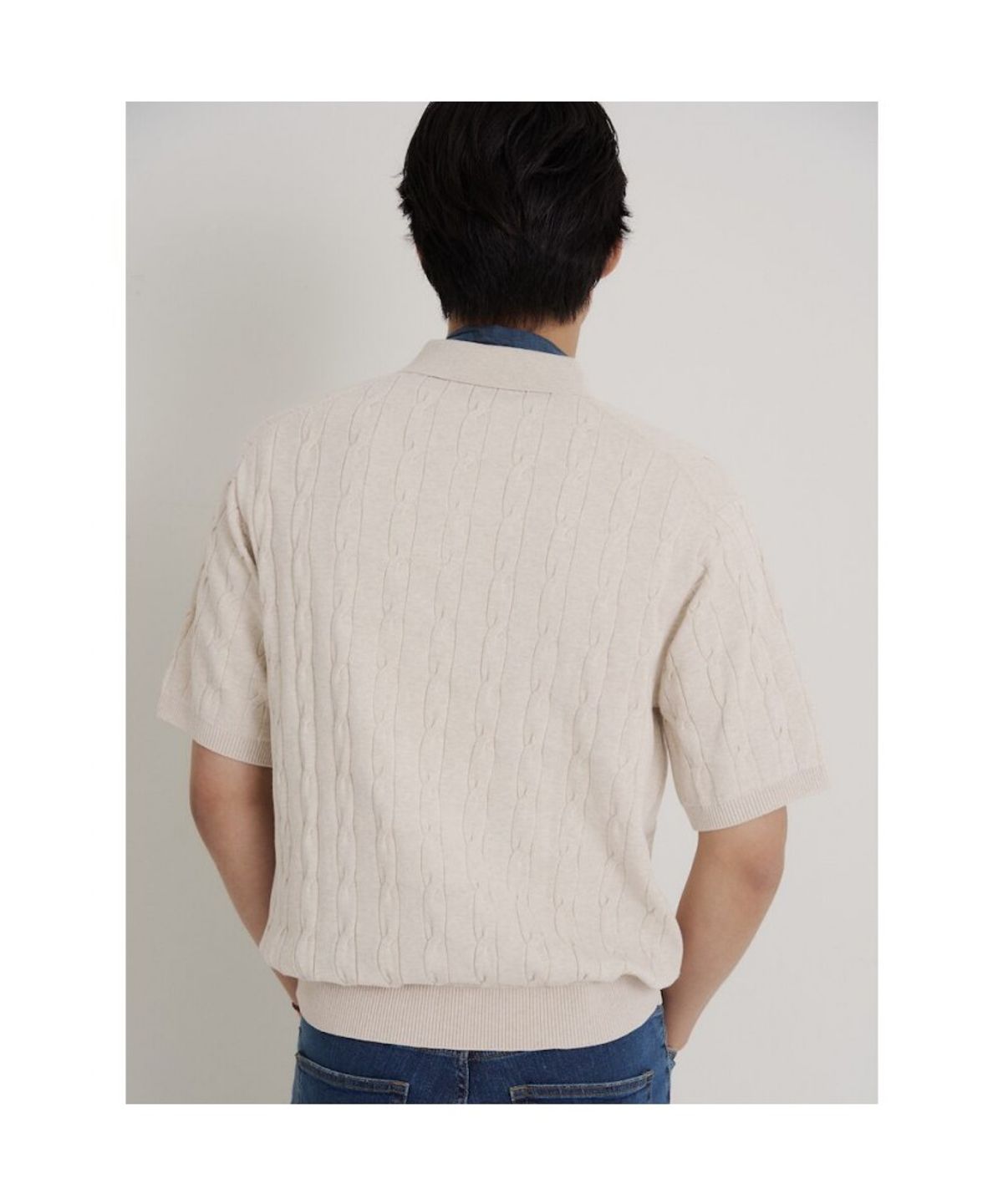 빈폴 멘(BEANPOLE MEN) 케이블 칼라넥 니트  아이보리