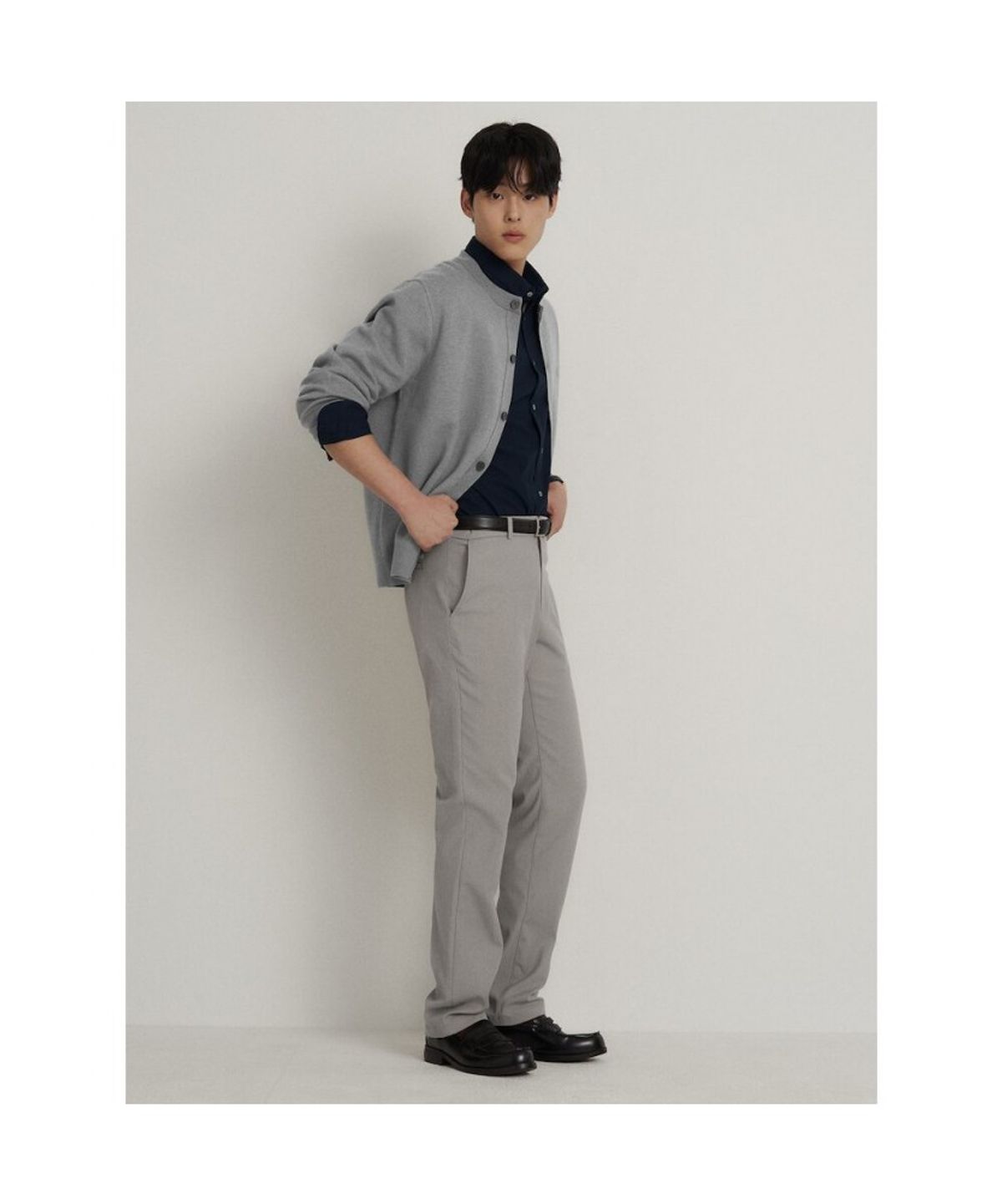 빈폴 멘(BEANPOLE MEN) 베럴비 라운드 카디건  그레이