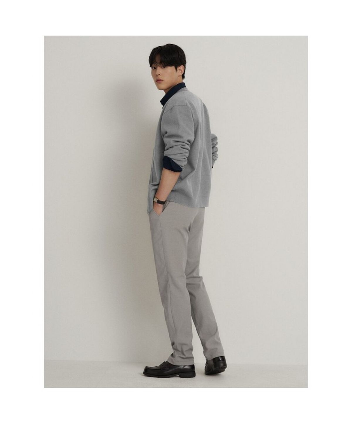 빈폴 멘(BEANPOLE MEN) 베럴비 라운드 카디건  그레이