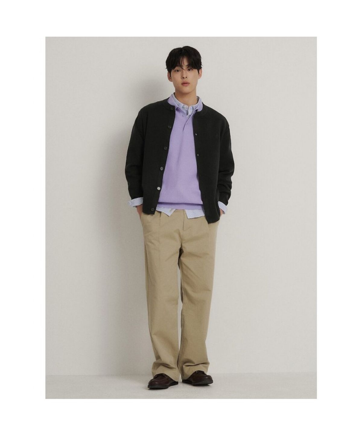 빈폴 멘(BEANPOLE MEN) 베럴비 라운드 카디건  블랙