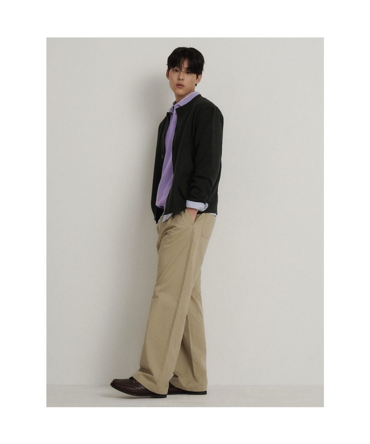빈폴 멘(BEANPOLE MEN) 베럴비 라운드 카디건  블랙