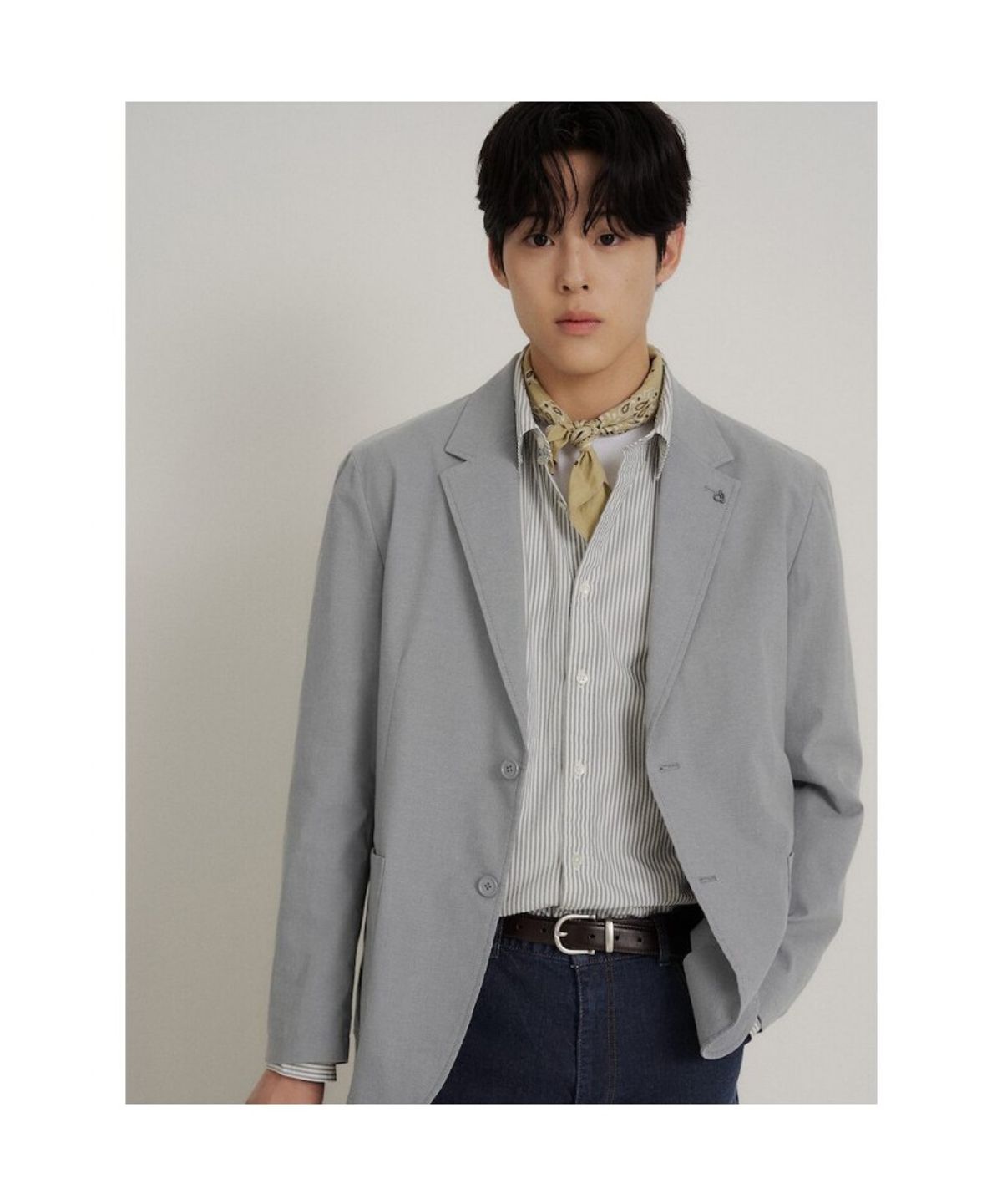 빈폴 멘(BEANPOLE MEN) 텍스처 셋업 재킷  그레이