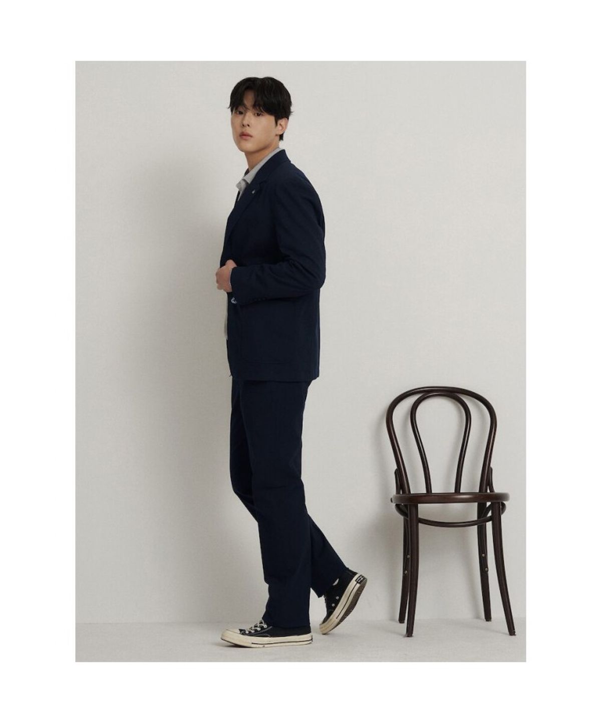 빈폴 멘(BEANPOLE MEN) 텍스처 셋업 재킷  네이비
