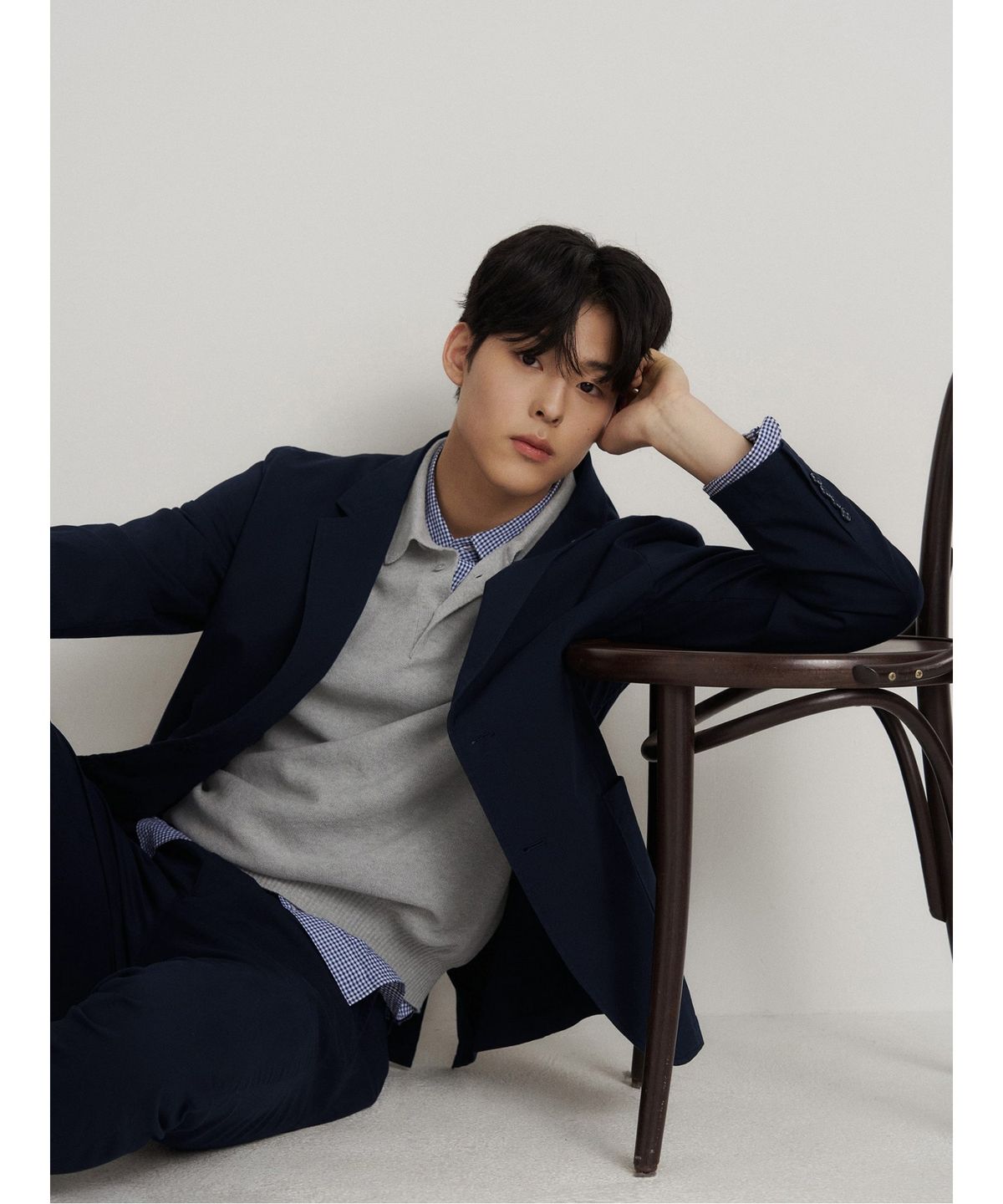 빈폴 멘(BEANPOLE MEN) 텍스처 셋업 재킷  네이비