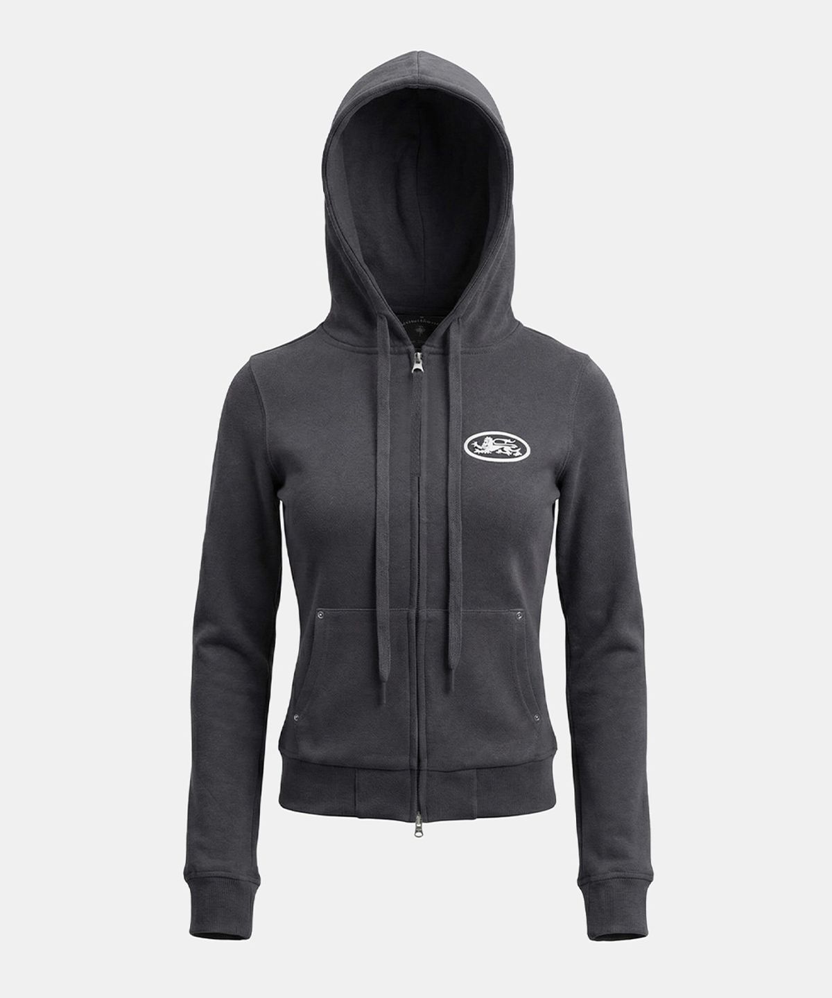 배드블러드(BADBLOOD) Mystic Capsule Slim-Fit Zip-Up Hoodie - Charcoal