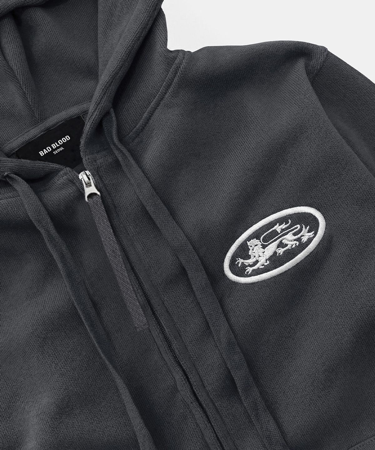 배드블러드(BADBLOOD) Mystic Capsule Slim-Fit Zip-Up Hoodie - Charcoal