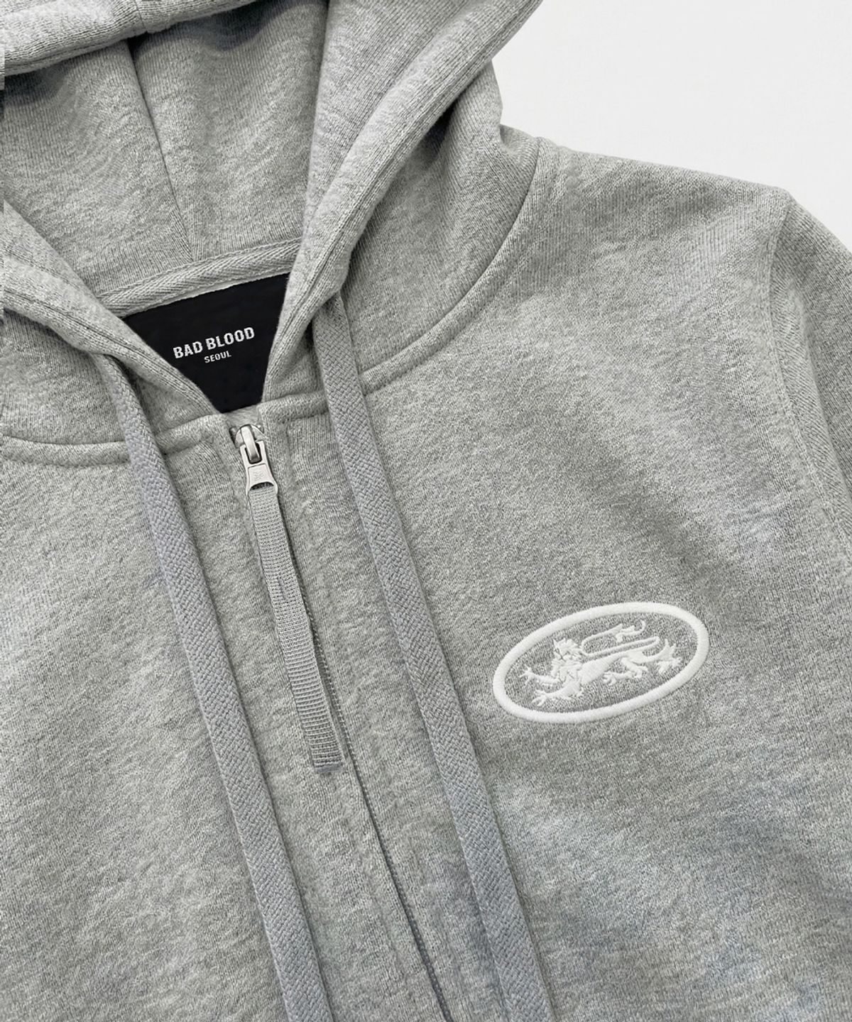 배드블러드(BADBLOOD) Mystic Capsule Slim-Fit Zip-Up Hoodie - Gray