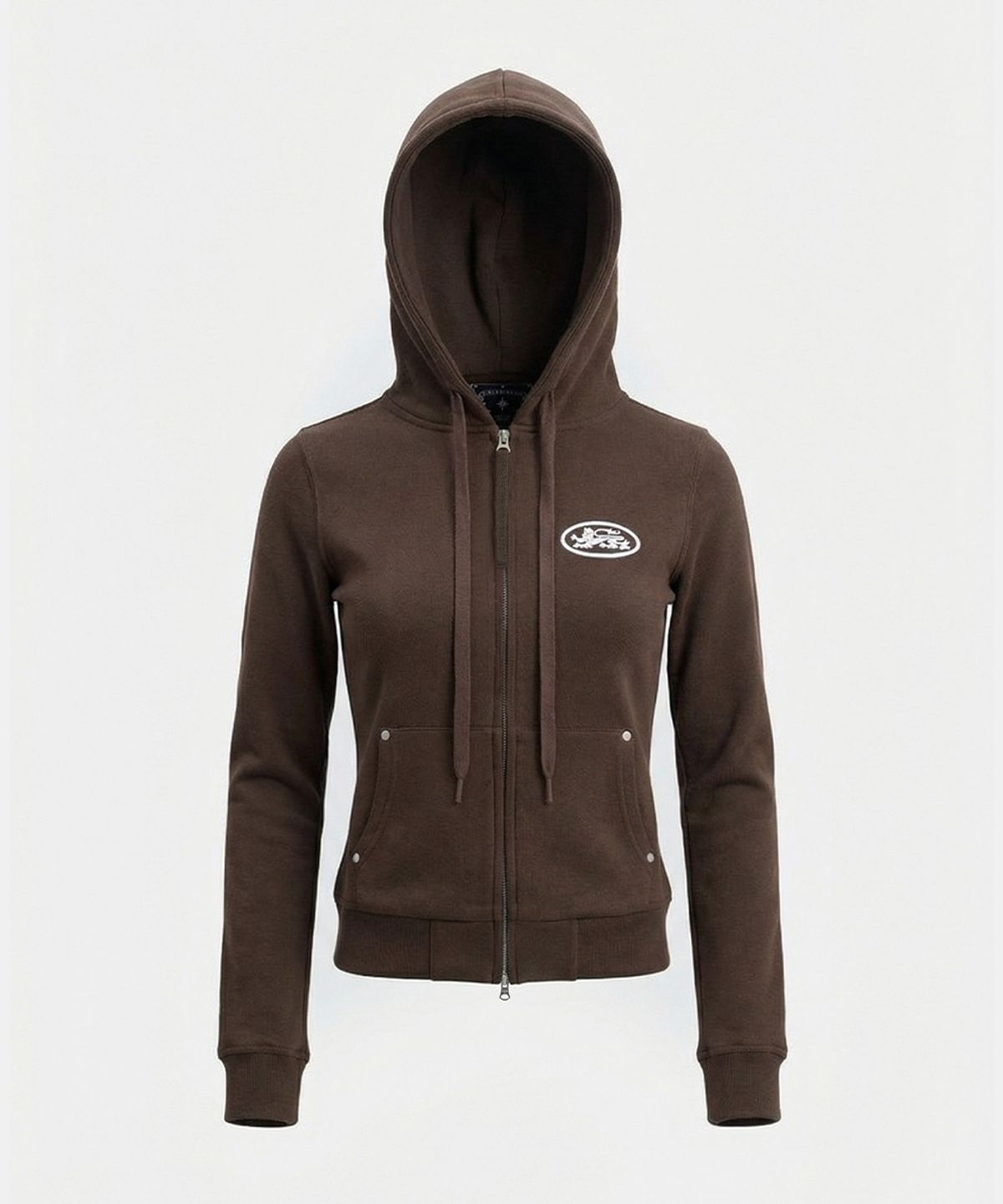 배드블러드(BADBLOOD) Mystic Capsule Slim-Fit Zip-Up Hoodie - Brown