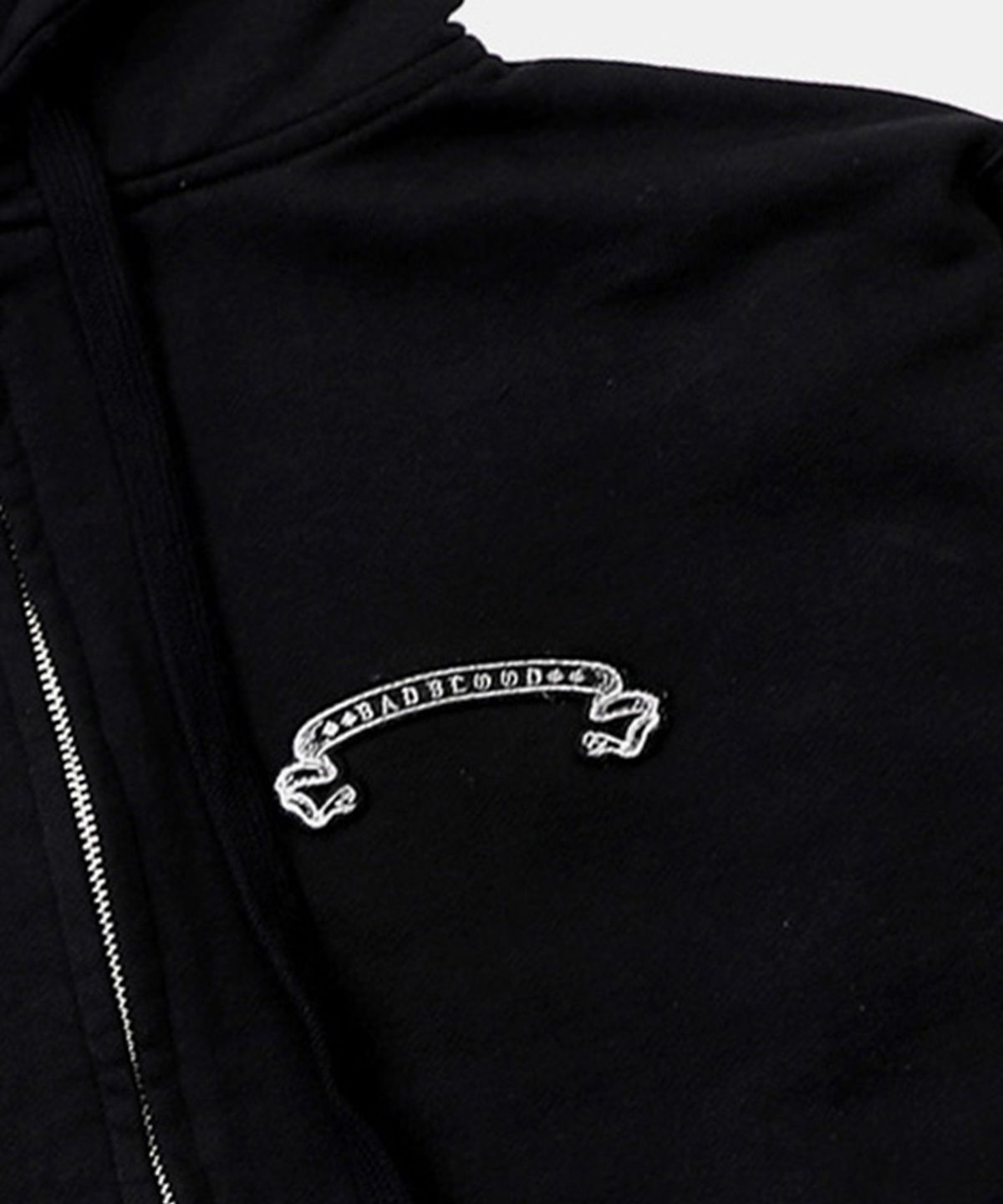 배드블러드(BADBLOOD) Viper Slim-Fit Zip-Up Hoodie - Black