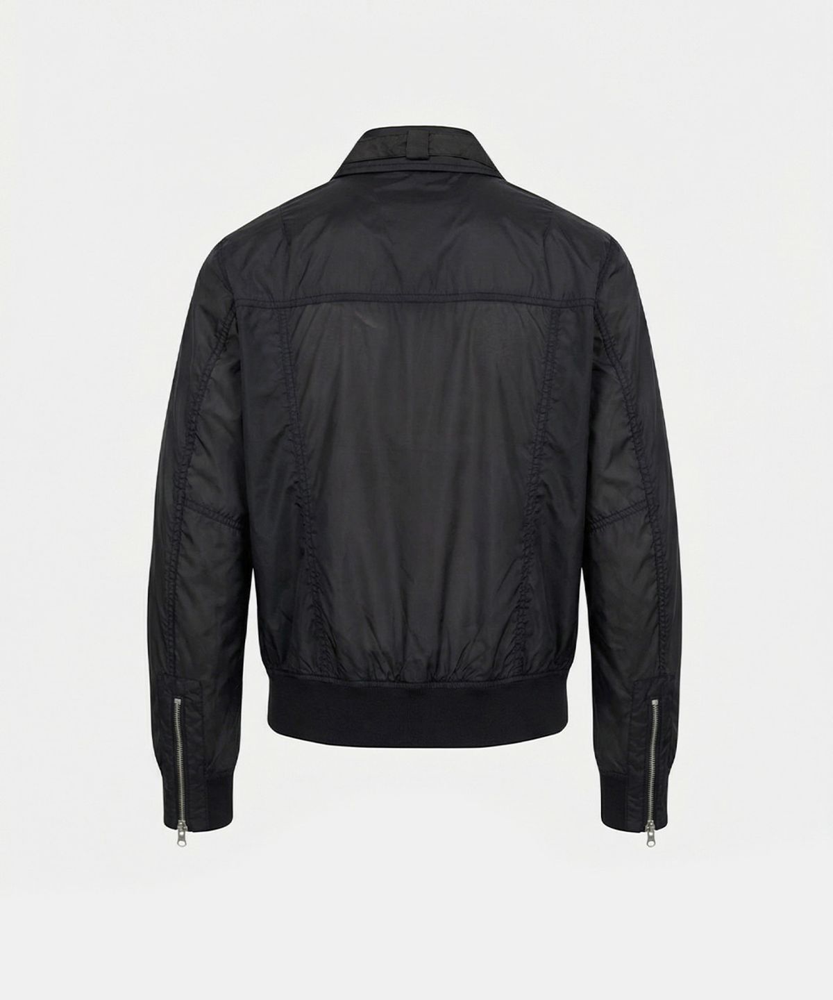 배드블러드(BADBLOOD) Daytona High-Neck Lightweight Nylon Bomber Jacket - Black