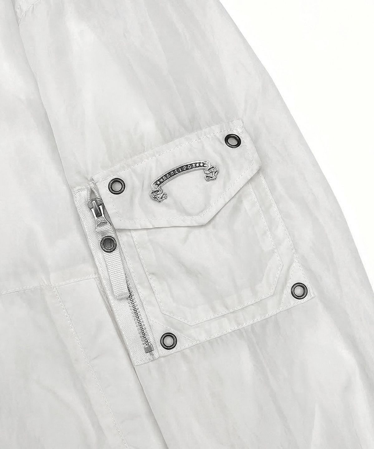 배드블러드(BADBLOOD) Viper91 Nylon hooded windbreaker - White