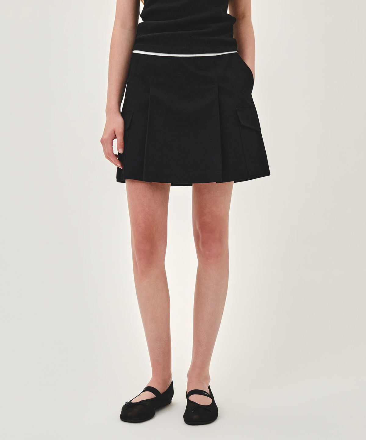 마리떼 프랑소와 저버(MARITHÉ + FRANҪOIS GIRBAUD) W COTTON CARGO MINI SKIRT black