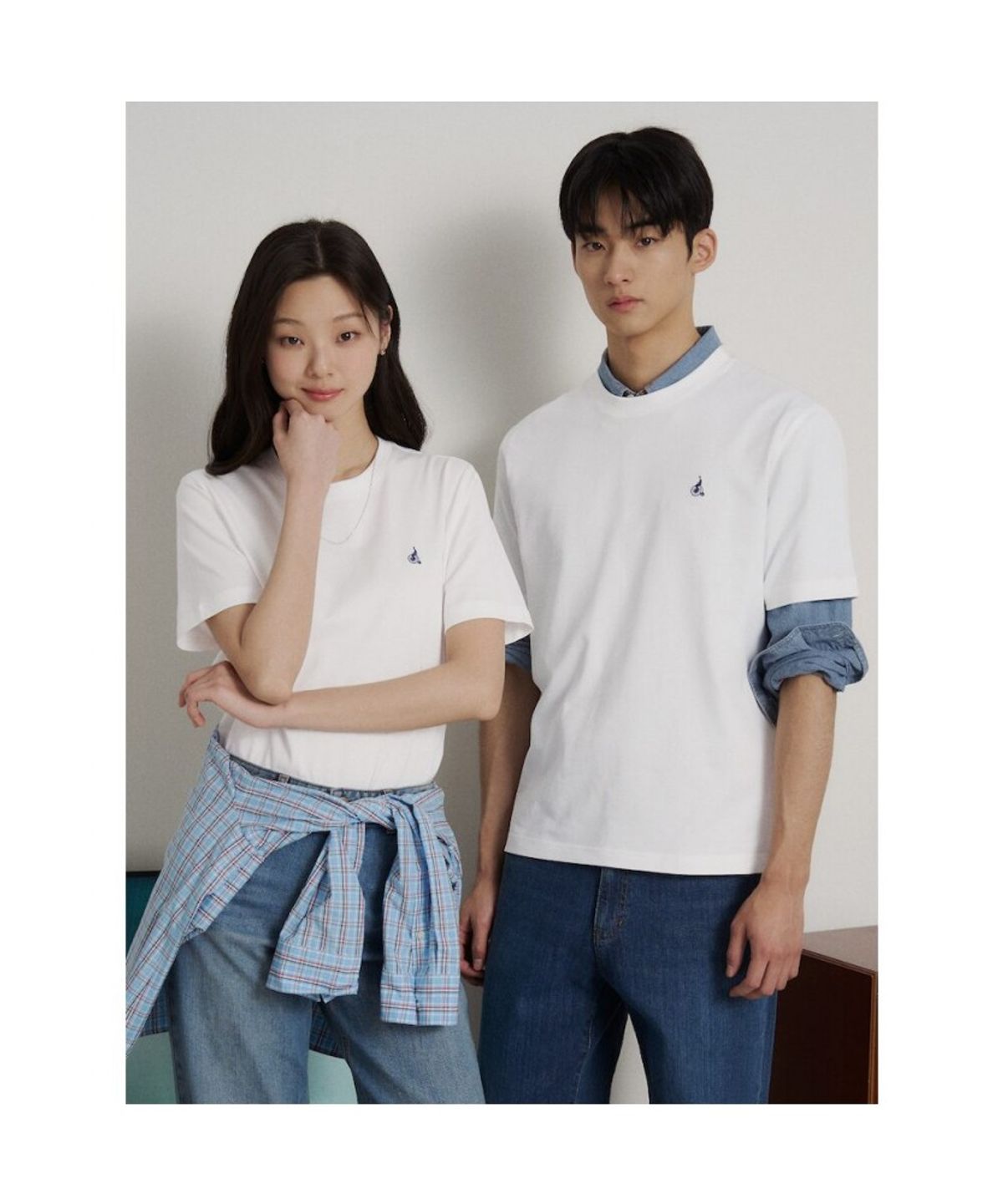 빈폴 멘(BEANPOLE MEN) [Essential] 라운드 반소매 티셔츠  화이트