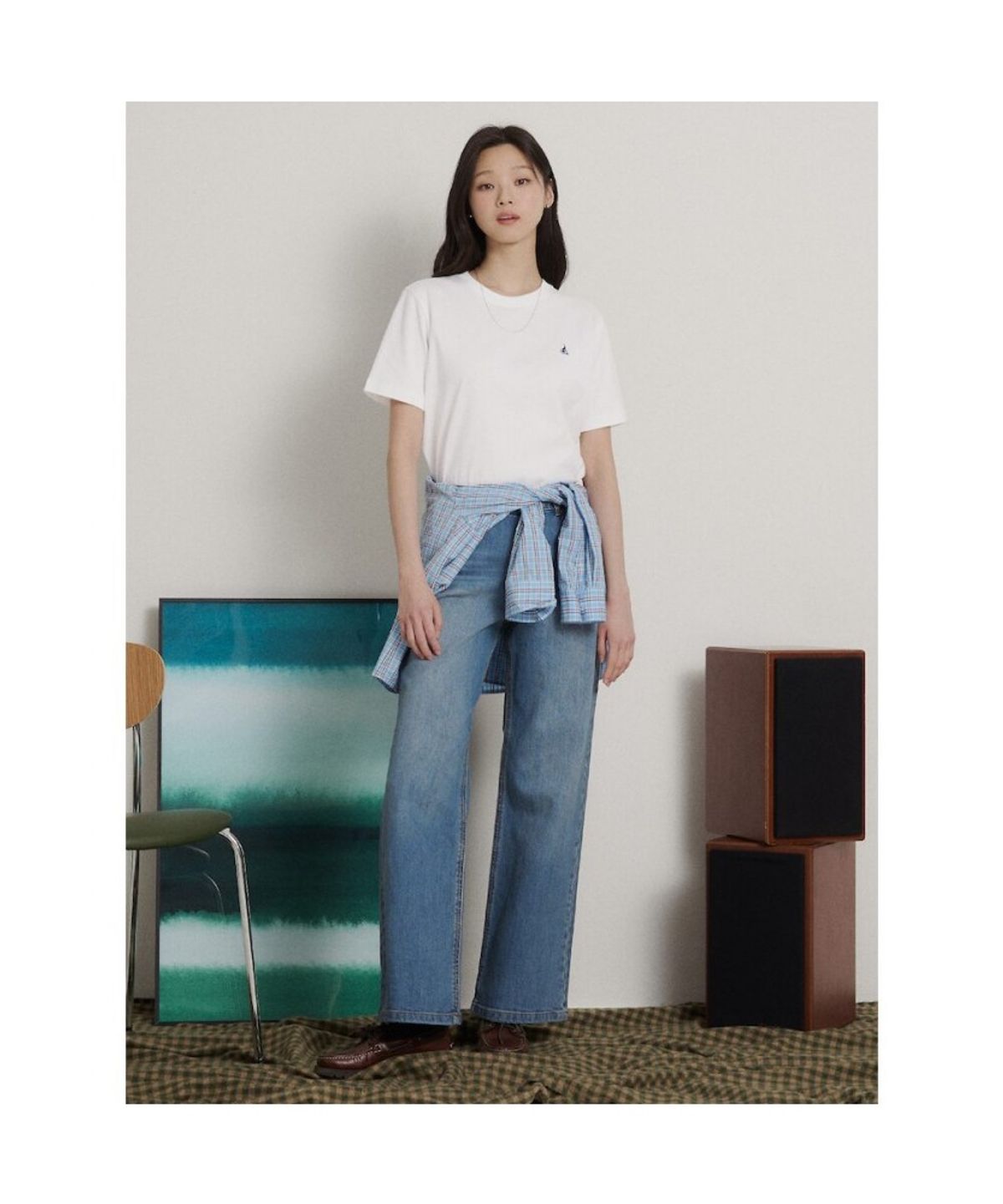 빈폴 멘(BEANPOLE MEN) [Essential] 라운드 반소매 티셔츠  화이트