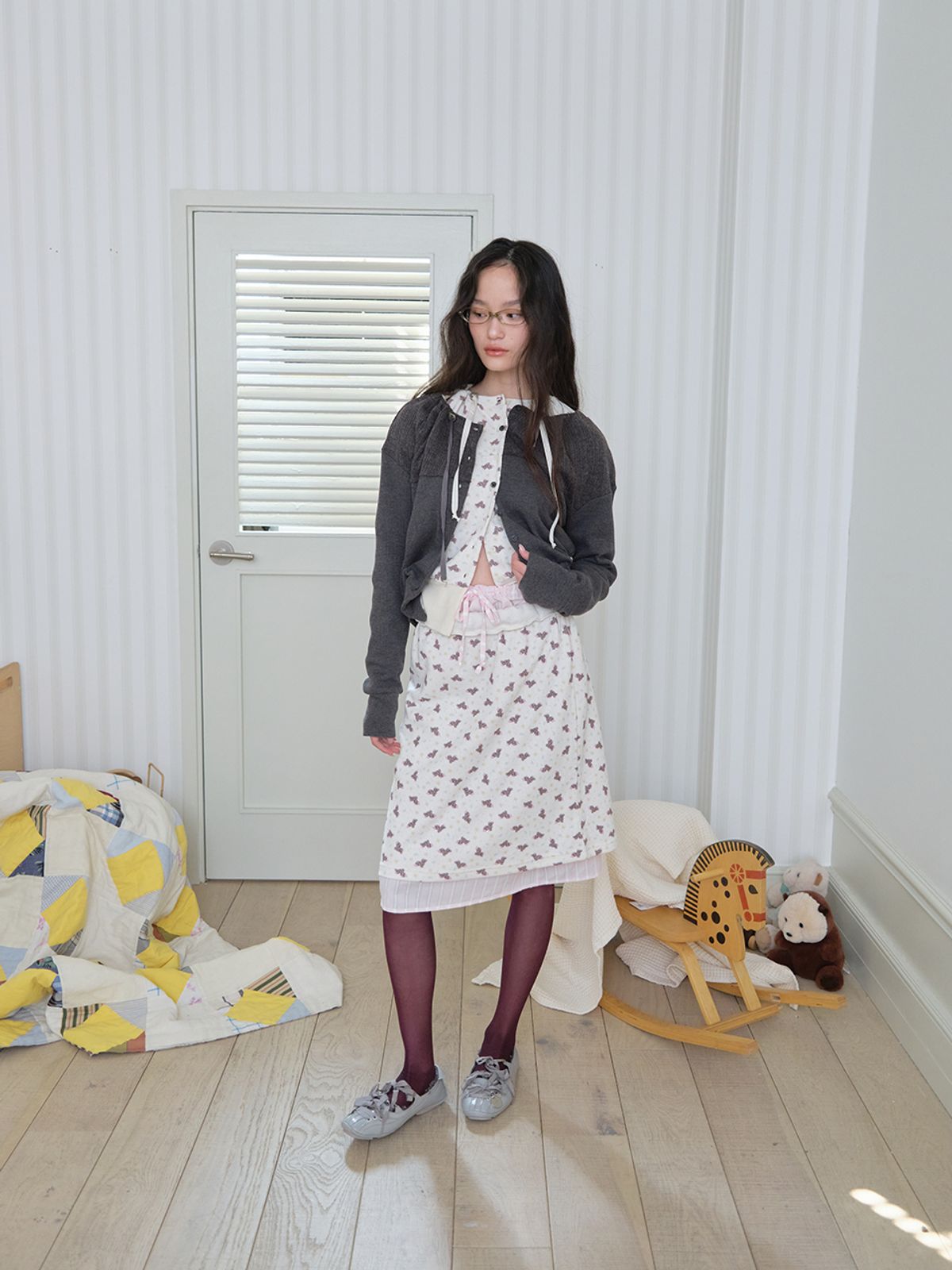 무음(MUWM) 더블 레이어 스커트 Double Layer Skirts (Cream)