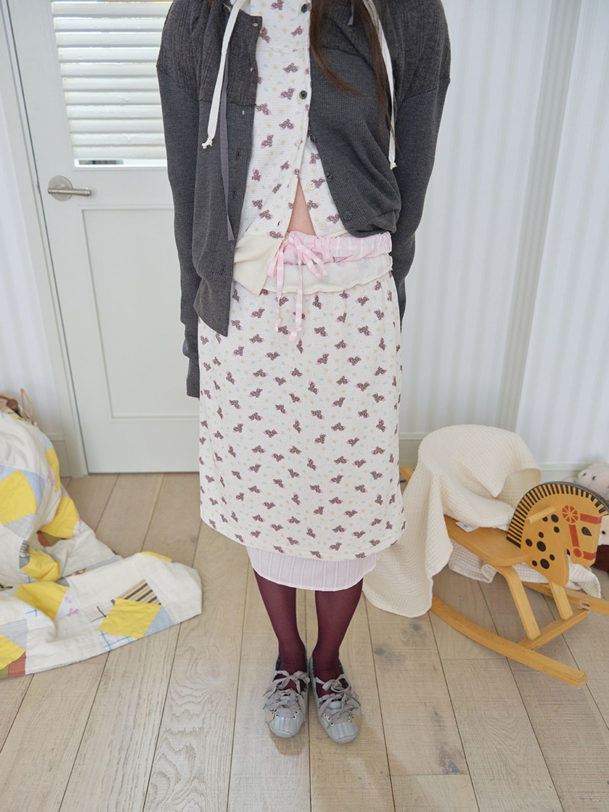 무음(MUWM) 더블 레이어 스커트 Double Layer Skirts (Cream)