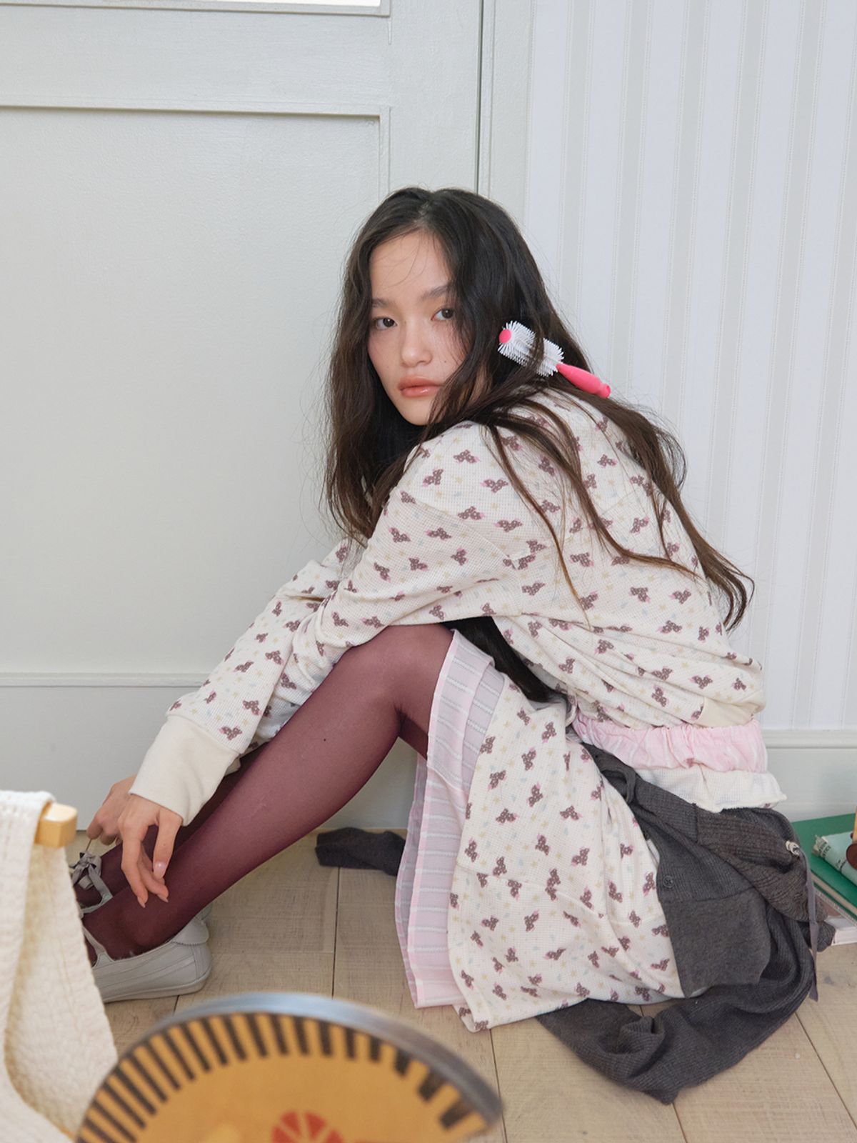 무음(MUWM) 더블 레이어 스커트 Double Layer Skirts (Cream)
